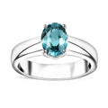 Cambodian Blue Zircon Solitaire Ring in Rhodium Over Sterling Silver (Size 10.0) 1.90 ctw - Sticky add to cart bar