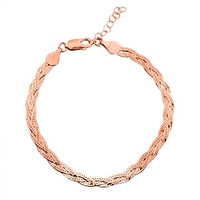 Treccia Chain Bracelet in Vermeil Rose Gold Over Sterling Silver (7.00 In)