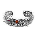 Bali Legacy Orange Kyanite and Multi Gemstone 3.15 ctw Dragon Cuff Bracelet in Sterling Silver (7.25 In) - Sticky add to cart bar