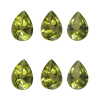 Arizona Peridot Set of 6 (Pear 7x5 mm) 4.20 ctw Loose gemstone