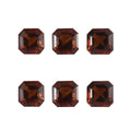 Asscher Cut AA Brazilian Cherry Citrine Set of 6 (Oct 6x6 mm) 5.20 ctw Loose Gemstone - Sticky add to cart bar