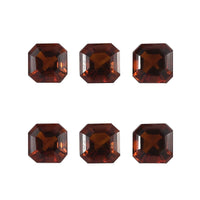 Asscher Cut AA Brazilian Cherry Citrine Set of 6 (Oct 6x6 mm) 5.20 ctw Loose Gemstone