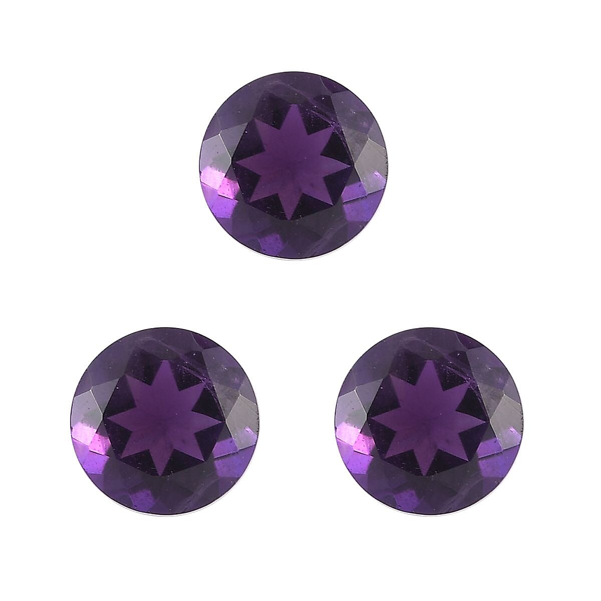 African Amethyst Set of 3 (Rnd 7 mm) 2.93 ctw Loose gemstone