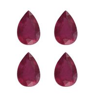 AA Niassa Ruby (FF) Set of 4 (Pear 9x6 mm) 6.20 ctw Loose gemstone