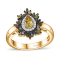 Premium Capelinha Sphene, Multi Diamond (IR and Natural) (0.35 cts) Floral Ring in 18K Vermeil YG Over Sterling Silver (Size 10.0) 0.80 ctw - Sticky add to cart bar
