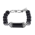 Yellow Tiger's Eye 117.20 ctw Station Bracelet in Stainless Stee (6.75 In) - Sticky add to cart bar