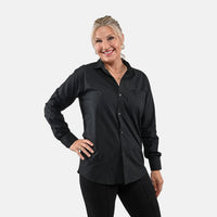 Tamsy 100% Cotton Black Button up Long Sleeve Shirt - S