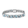 Larimar and Multi Gemstone Bracelet in Platinum Over Sterling Silver (7.25 In) 19.30 ctw - Sticky add to cart bar