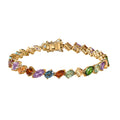 Multi Gemstone Rainbow Meadow Bracelet in Vermeil YG Over Sterling Silver (7.25 In) 13.50 ctw - Sticky add to cart bar