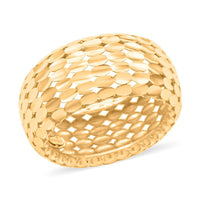 Italian 10K Yellow Gold Concave Reflection Band Ring 3.0 Grams