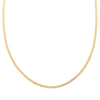14K Yellow Gold Over Sterling Silver Flat Curb Necklace 24 Inches 7.10 Grams