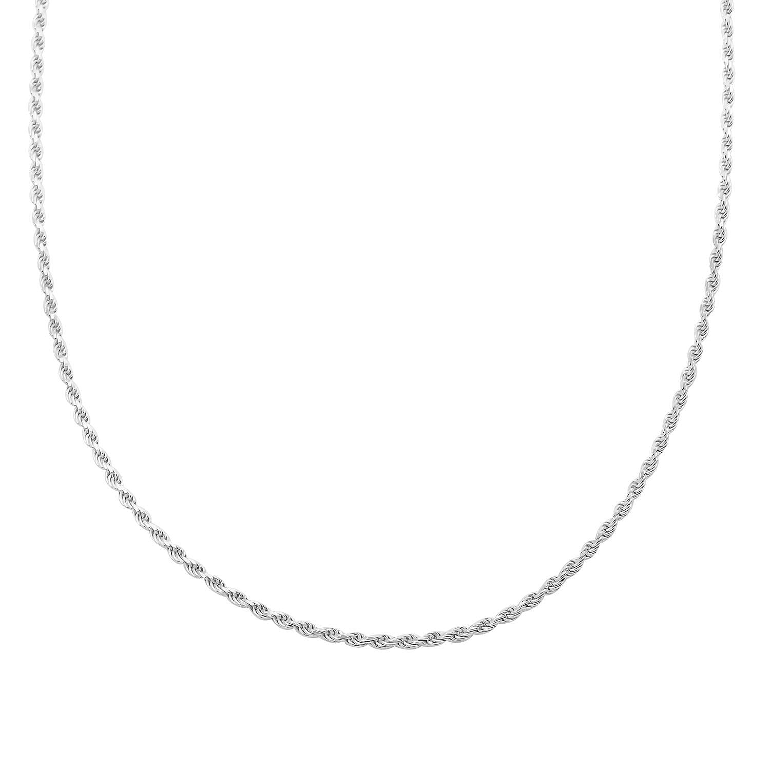 Sterling Silver Rope Chain Necklace 30 Inches 21.90 Grams