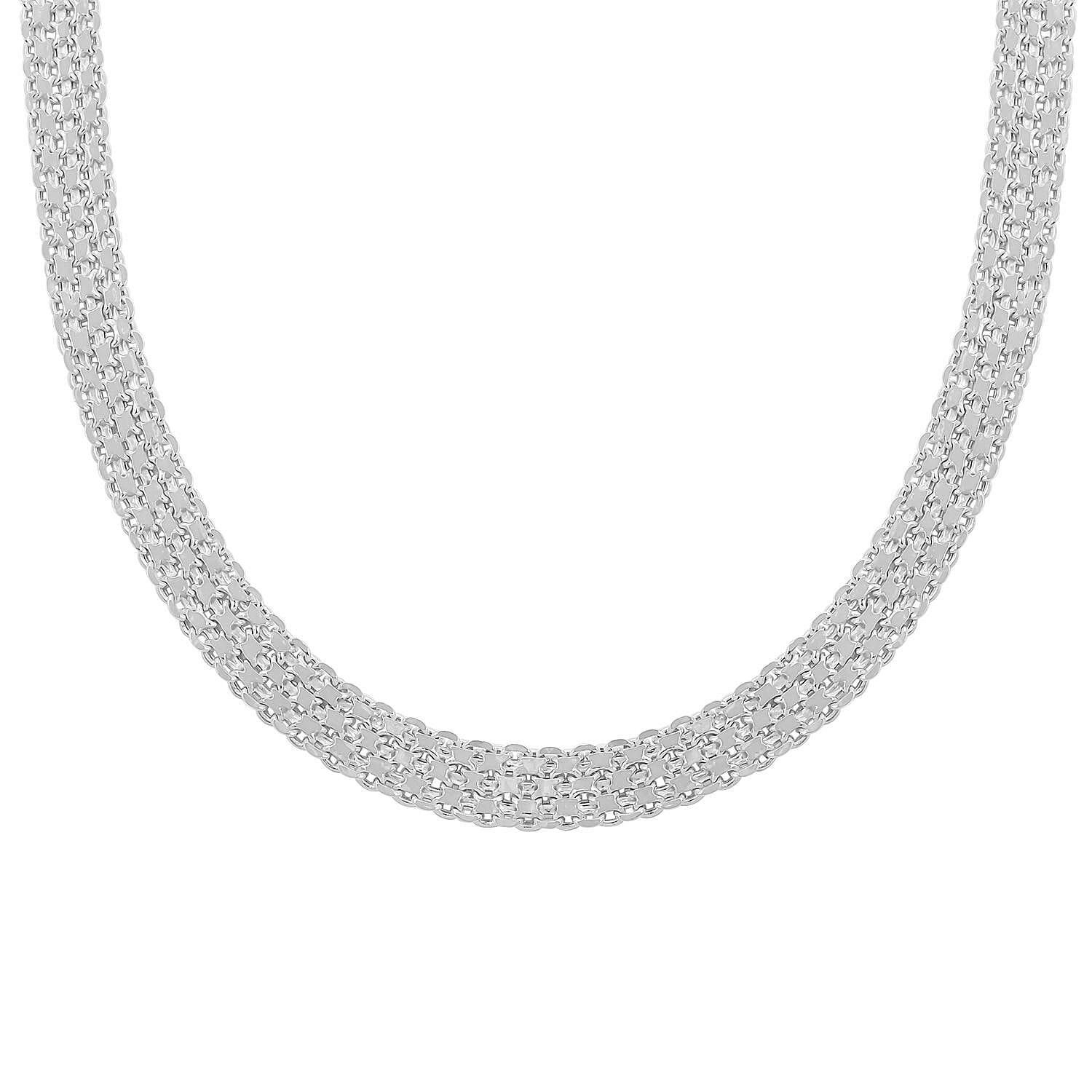 Silken Weave Chain Necklace in Sterling Silver 22.40 Grams 20 Inches
