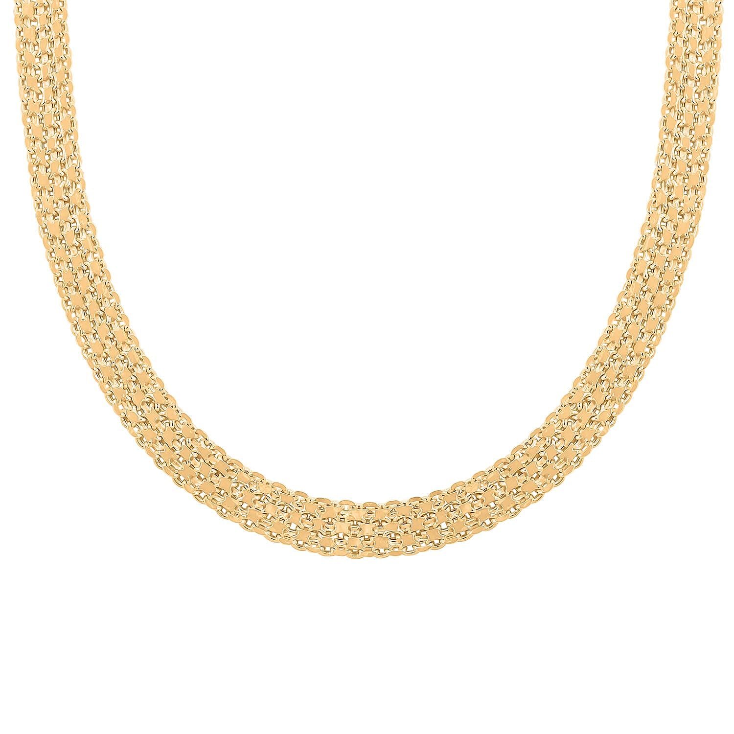 14K Yellow Gold Over Sterling Silver Silken Weave Chain Necklace 20 Inches 22.40 Grams