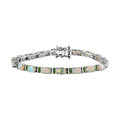 Premium Ethiopian Welo Opal and Chrome Diopside Bracelet in Platinum Over Sterling Silver (6.50 In) 6.35 ctw - Sticky add to cart bar