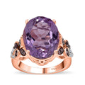 African Amethyst and Multi Gemstone 9.90 ctw Ring in 14K Vermeil Rose Gold Over Sterling Silver (Size 7.0) - Sticky add to cart bar