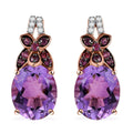 African Amethyst and Multi Gemstone Earrings in Vermeil Rose Gold Over Sterling Silver 9.70 ctw - Sticky add to cart bar