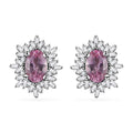 Premium Narsipatnam Pink Spinel and Diamond Stud Earrings in Rhodium Over Sterling Silver 1.25 ctw - Sticky add to cart bar