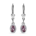 Premium Narsipatnam Pink Spinel and White Zircon Lever Back Earrings in Rhodium Over Sterling Silver 0.70 ctw - Sticky add to cart bar