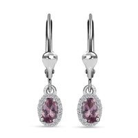 Premium Narsipatnam Pink Spinel and White Zircon Lever Back Earrings in Rhodium Over Sterling Silver 0.70 ctw