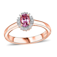 Epic Deal 10K Rose Gold AAA Narsipatnam Pink Spinel, Diamond (G-H, I2) Ring (Size 10.0) 0.60 ctw