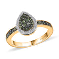 Diamond Radiant Halo Ring in Vermeil YG Over Sterling Silver - Sticky add to cart bar
