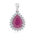 Certified & Appraised Rhapsody 950 Platinum AAAA Mozambique Ruby and E-F VS Diamond Pendant without Chain 2.05 ctw - Sticky add to cart bar