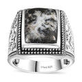 Artisan Crafted White Buffalo Men's Ring in Sterling Silver (Size 10.0) 11.60 ctw - Sticky add to cart bar