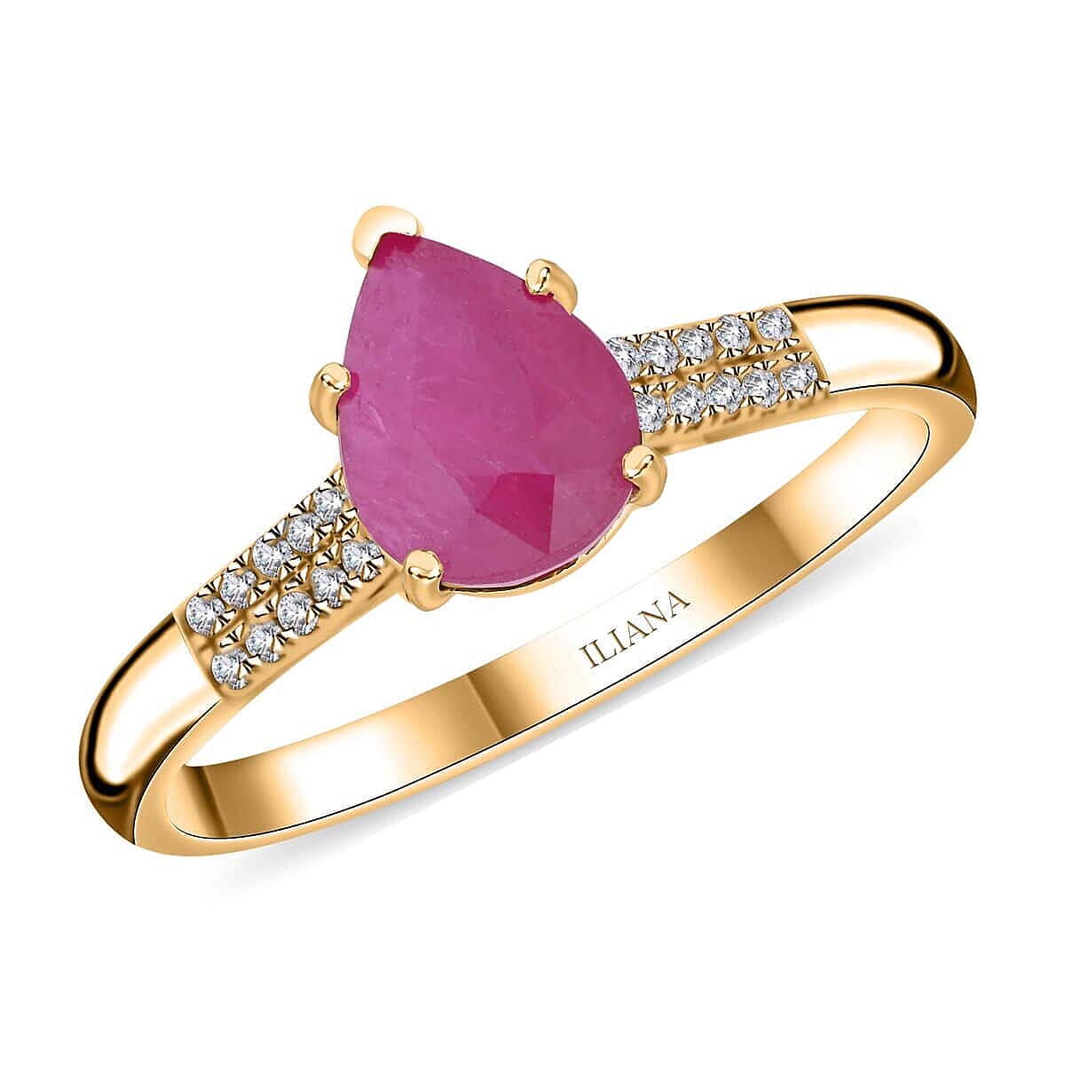 Iliana AAA Mozambique Ruby and G-H SI Diamond 2.15 ctw Ring in 18K Yellow Gold (Size 9.0)