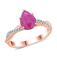 Certified & Appraised Luxoro 14K Rose Gold AAA Mozambique Ruby, Diamond (G-H, I2) Ring (Size 10.0) 2.10 ctw