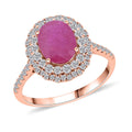 Luxoro 14K Rose Gold AAA Mozambique Ruby and G-H I2 Diamond Ring 2.85 ctw - Sticky add to cart bar