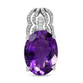 D'Joy Premium Moroccan Amethyst and White Zircon Pendant without Chain in Platinum Over Sterling Silver 10.70 ctw - Sticky add to cart bar