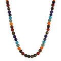 Multi Gemstone 370.00 ctw Beaded Chakra Necklace in Stainless Steel 18-20 Inches - Sticky add to cart bar
