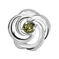 Simulated Peridot Color Diamond Pendant without Chain in Sterling Silver - Sticky add to cart bar