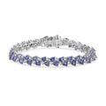 TLV Tanzanite, White Zircon Bracelet in Rhodium Over Sterling Silver (6.50 In) 10.35 ctw - Sticky add to cart bar