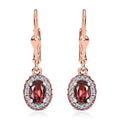 Ouro Fino Rubellite, Multi Gemstone Lever Back Earrings in 18K Vermeil RG Over Sterling Silver 1.70 ctw - Sticky add to cart bar