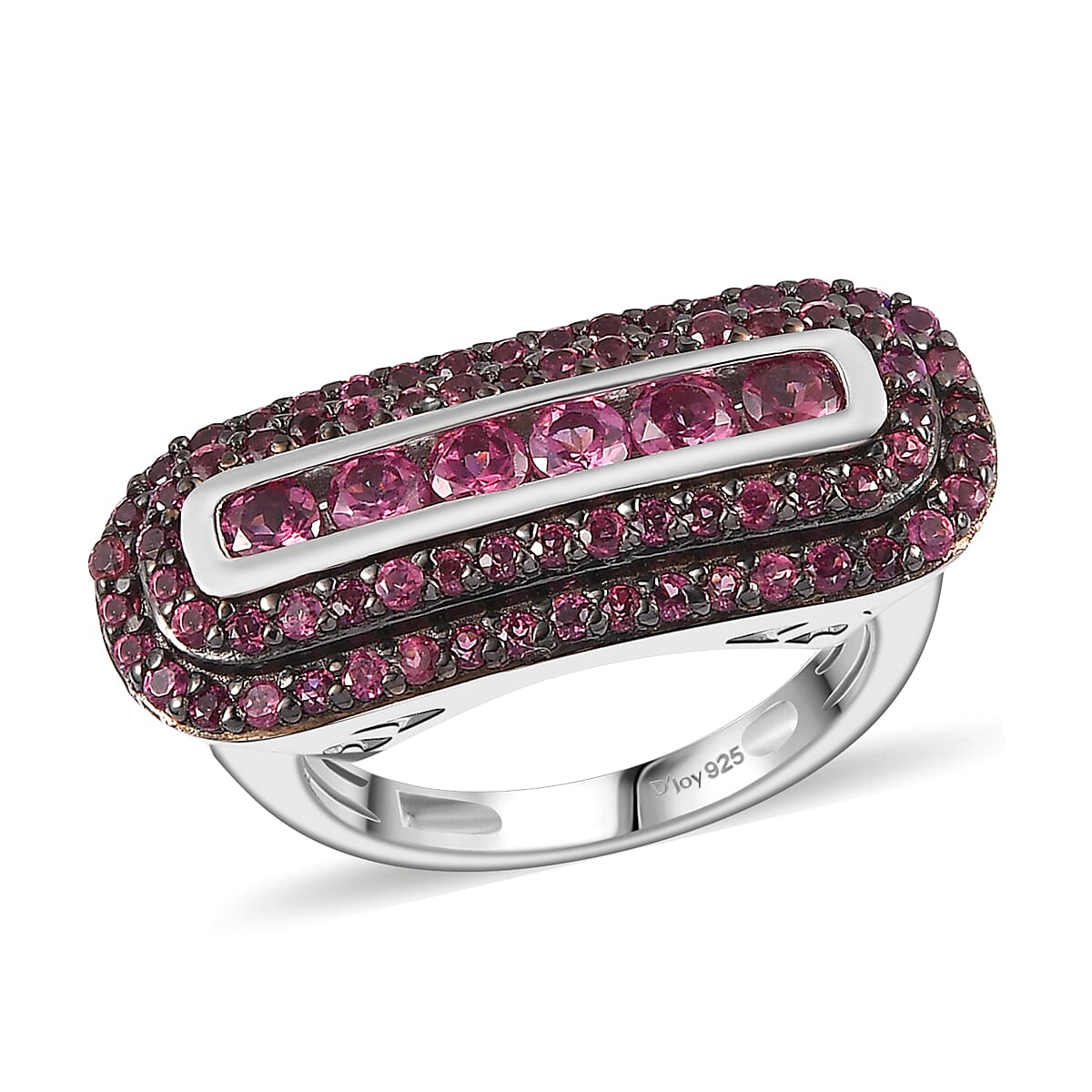 Premium Tanzanian Wine Garnet Ring in Rhodium Over Sterling Silver (Size 10.0) 1.65 ctw