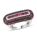 Premium Tanzanian Wine Garnet Ring in Rhodium Over Sterling Silver (Size 10.0) 1.65 ctw - Sticky add to cart bar