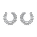 White Diamond Hoop Earrings in Rhodium Over Sterling Silver 1.00 ctw - Sticky add to cart bar