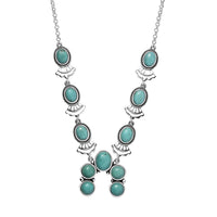D'Joy Artisan Crafted Premium Sierra Nevada Turquoise Necklace 18-20 Inches in Black Oxidized Sterling Silver 15.85 ctw
