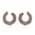 Natural Champagne Diamond Earrings in 18K Vermeil Rose Gold Over Sterling Silver 1.00 ctw - Sticky add to cart bar