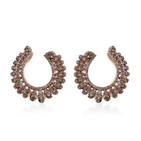 Natural Champagne Diamond Earrings in 18K Vermeil Rose Gold Over Sterling Silver 1.00 ctw