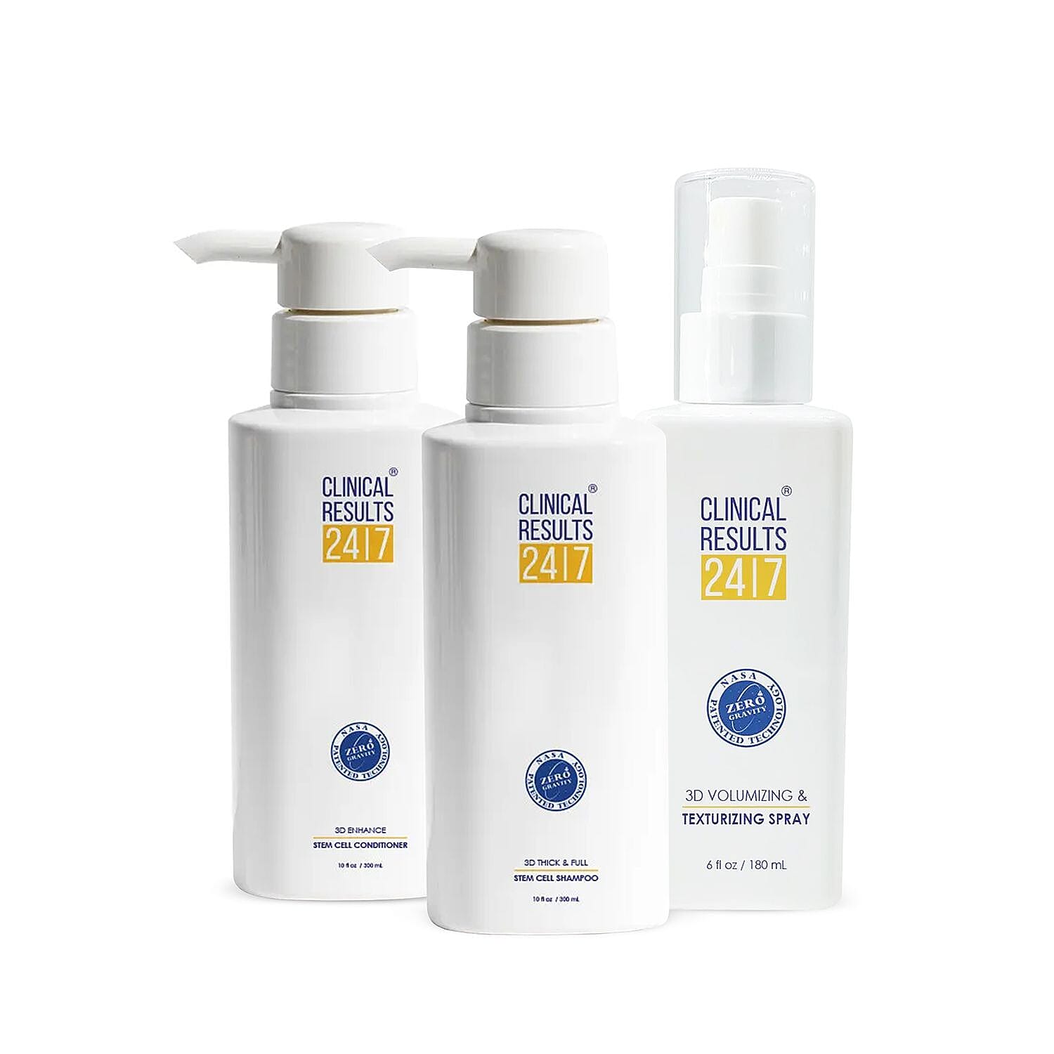 Clinical Results 3D Enhance Stem Cell Conditioner, 3D Thick & Full Stem Cell Shampoo, & 3D Volumizing  Texturizing Spray