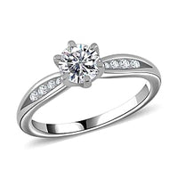 Moissanite 0.90 ctw Ring in Rhodium Over Sterling Silver (Size 6.5)