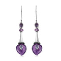 Sajen Silver AAA African Amethyst Carved and Celestial Quartz Earrings in Platinum Over Sterling Silver 12.00 ctw - Sticky add to cart bar