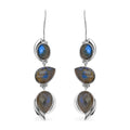 Sajen Silver AAA Malagasy Labradorite Earrings in Platinum Over Sterling Silver 27.25 ctw - Sticky add to cart bar