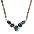 Sajen Silver AAA Malagasy Labradorite and Labradorite Beaded Necklace 18-20 Inches in Platinum Over Sterling Silver 92.00 ctw - Sticky add to cart bar