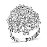 GP White Diamond Ring in Rhodium Over Sterling Silver (Size 10.0) 0.50 ctw