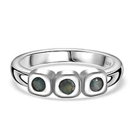 Narsipatnam Alexandrite 0.40 ctw 3 Stone Ring in Rhodium Over Sterling Silver (Size 11.5)