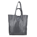 100% Genuine Leather unlined metalic tote Bag   Size:12.5(L)x4.75(W)x15(H) Inch Color:Silver - Sticky add to cart bar